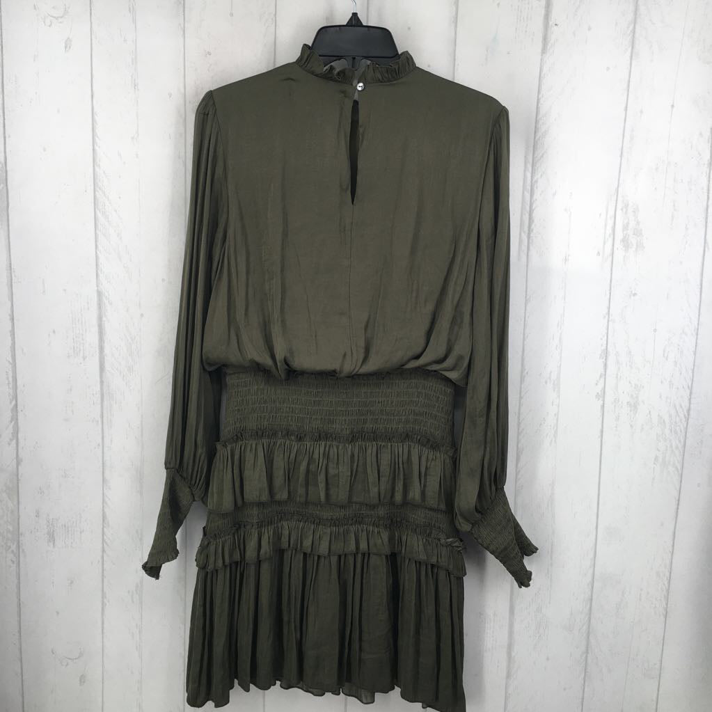 M ruffled smocked l/s dress