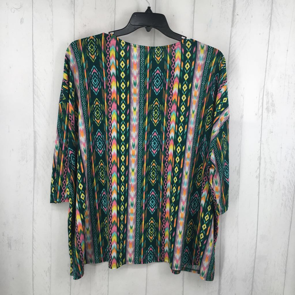 L printed 3/4 slv top