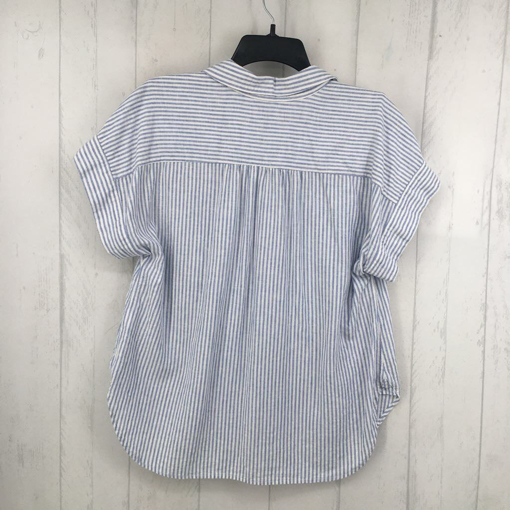 M striped button down s/s top