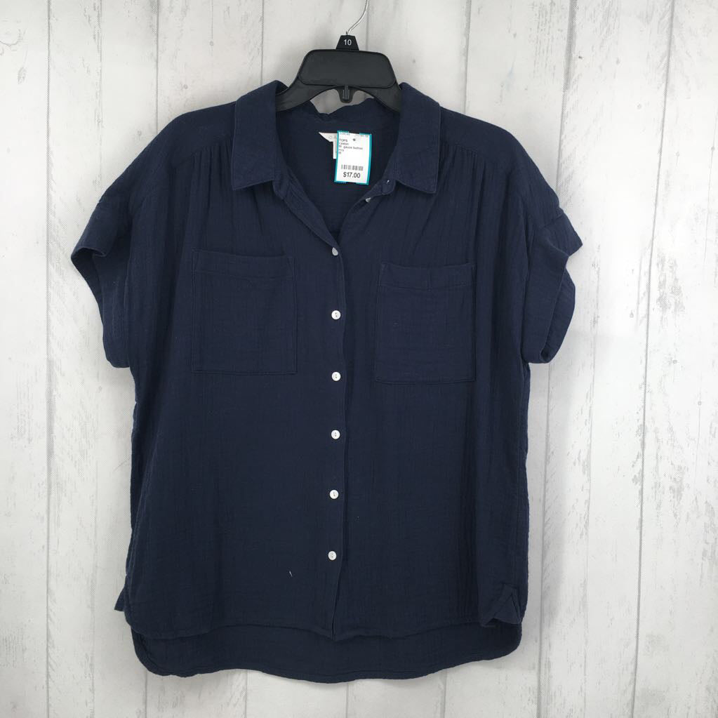 M gauze button down s/s top
