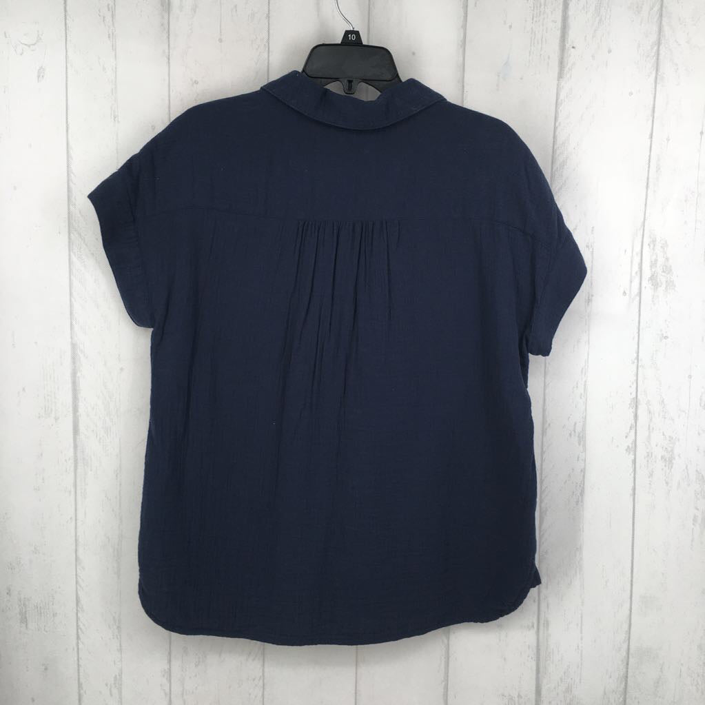 M gauze button down s/s top