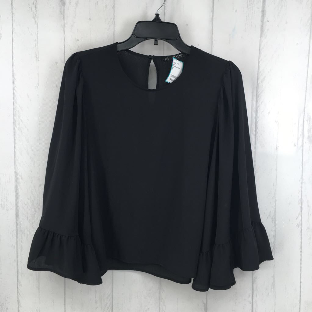M ruffled 3/4 slv top