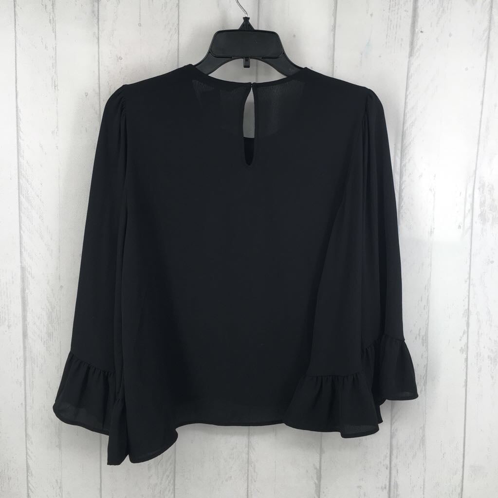 M ruffled 3/4 slv top