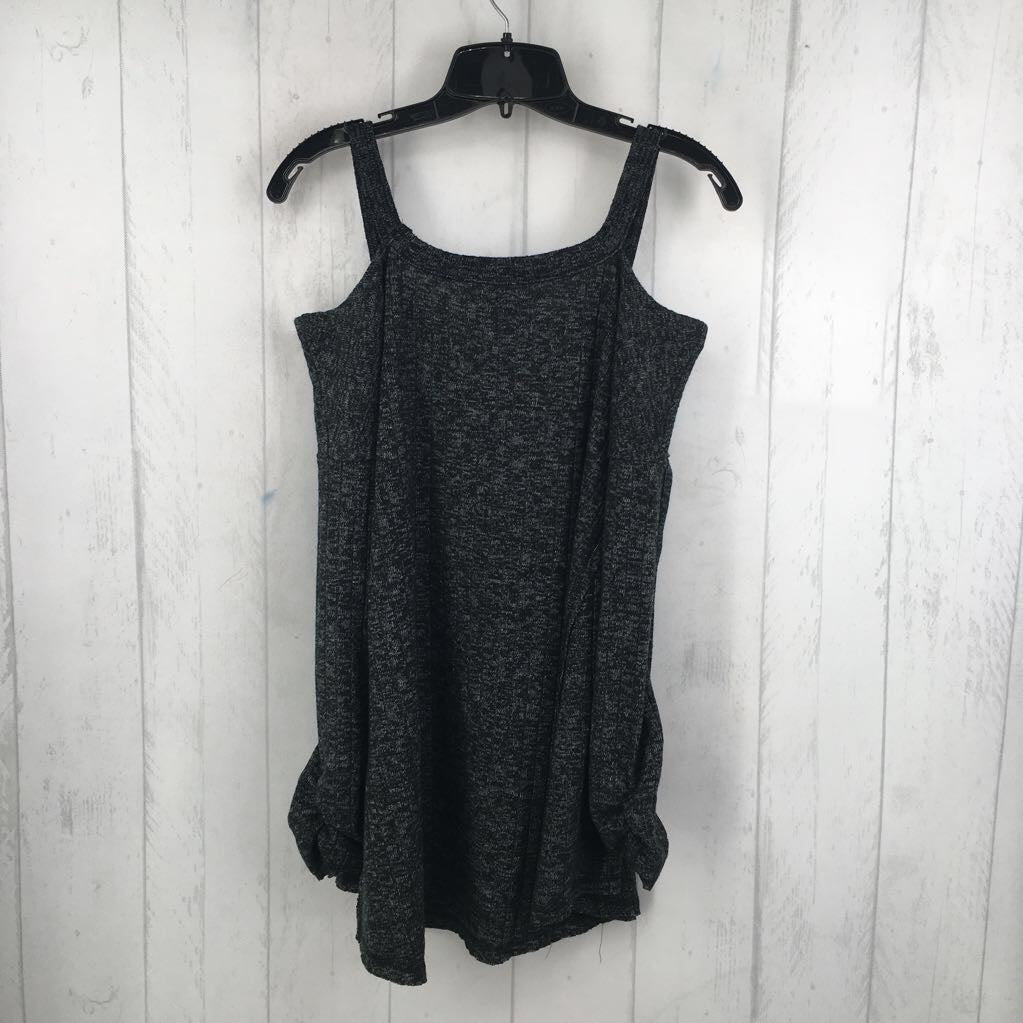S ribbed v-neck cold shoulder l/s top