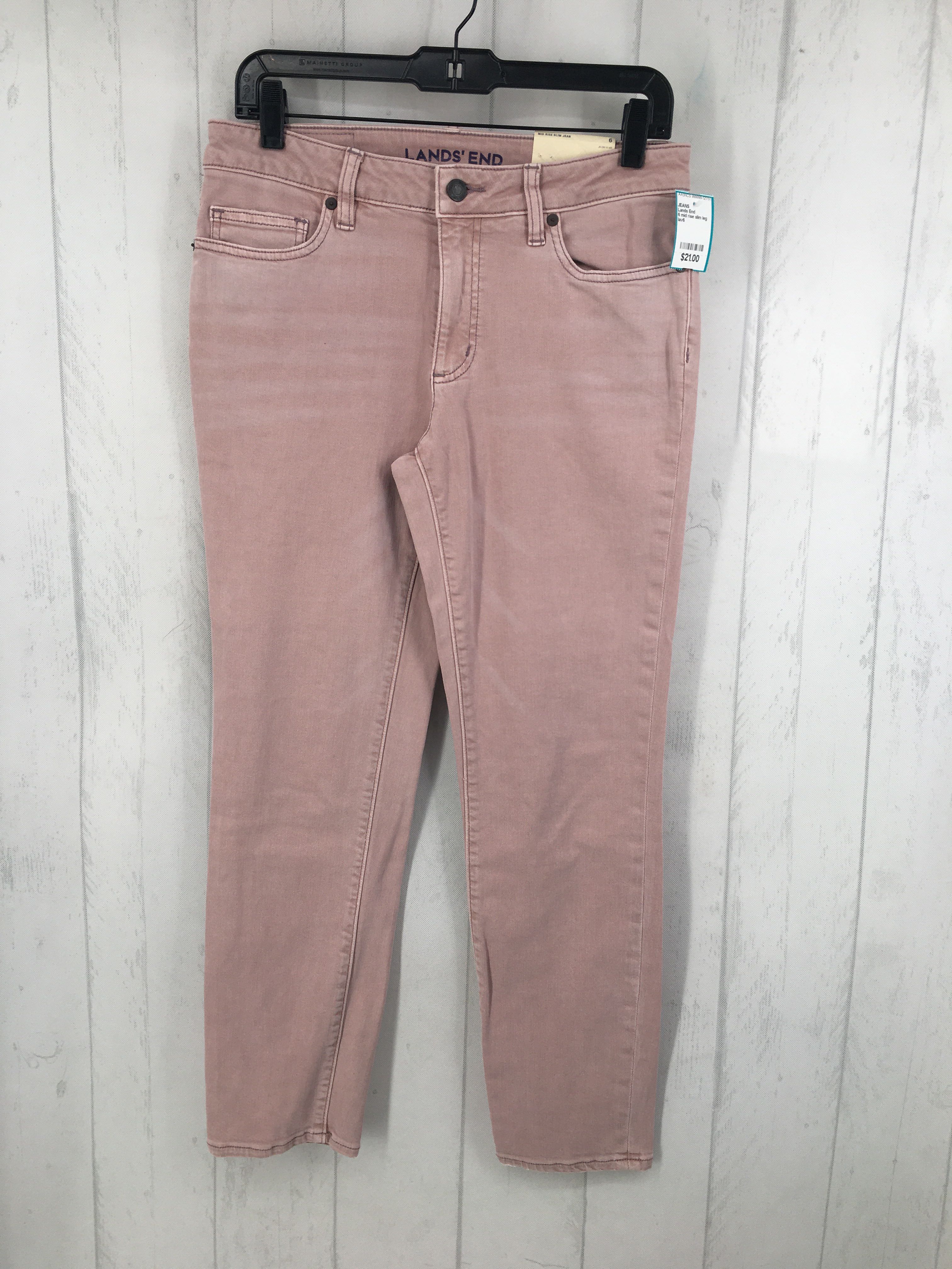 6 mid rise slim leg jean