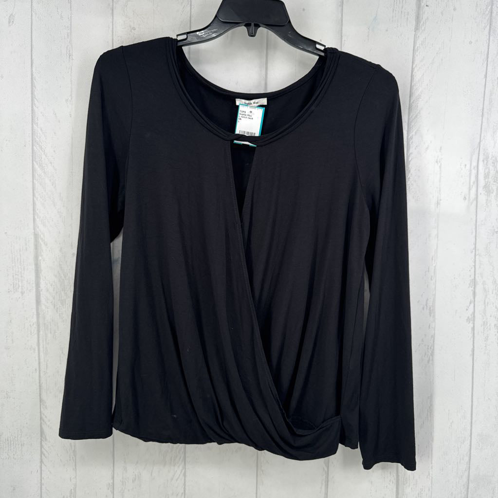 L notch neck crossover l/s top