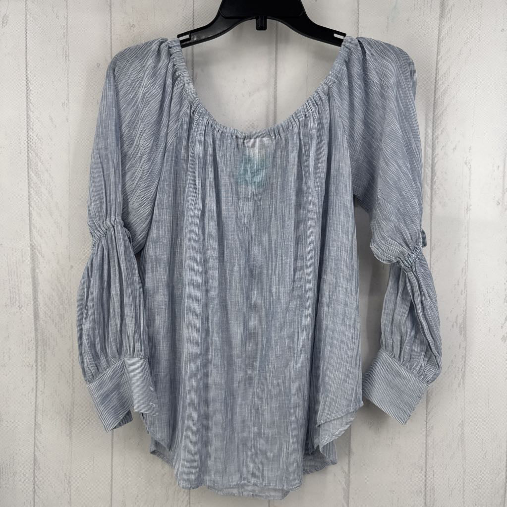 S striped cinched l/s top