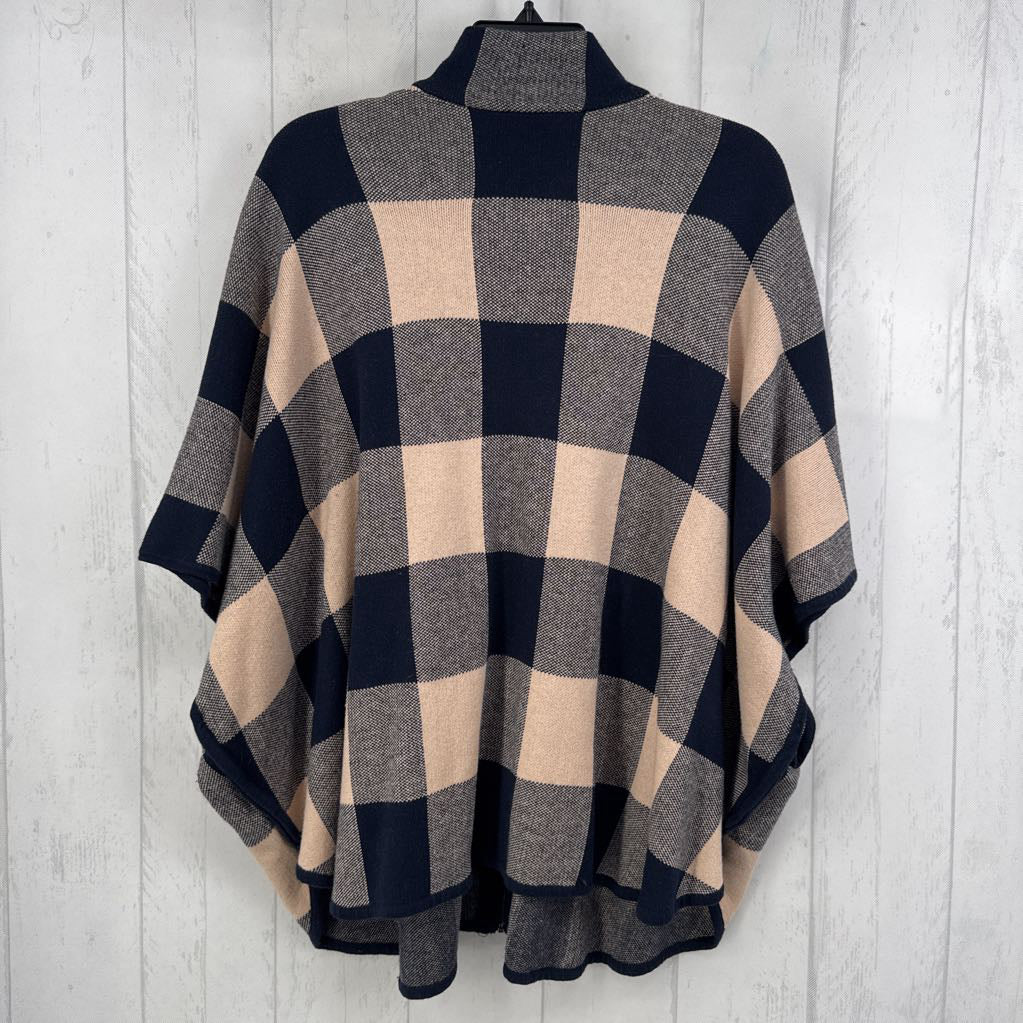 L/XL plaid zip-up sweater