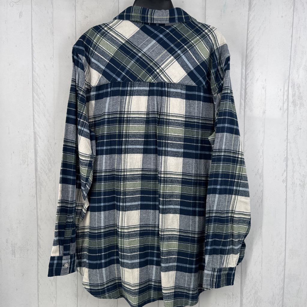 R70 XL plaid button down l/s top