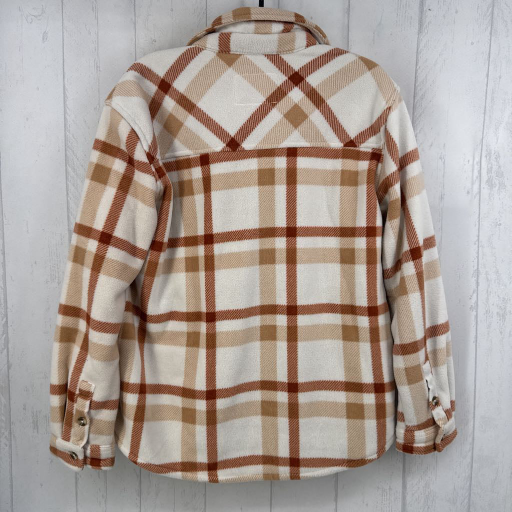 L sherpa lined plaid shacket
