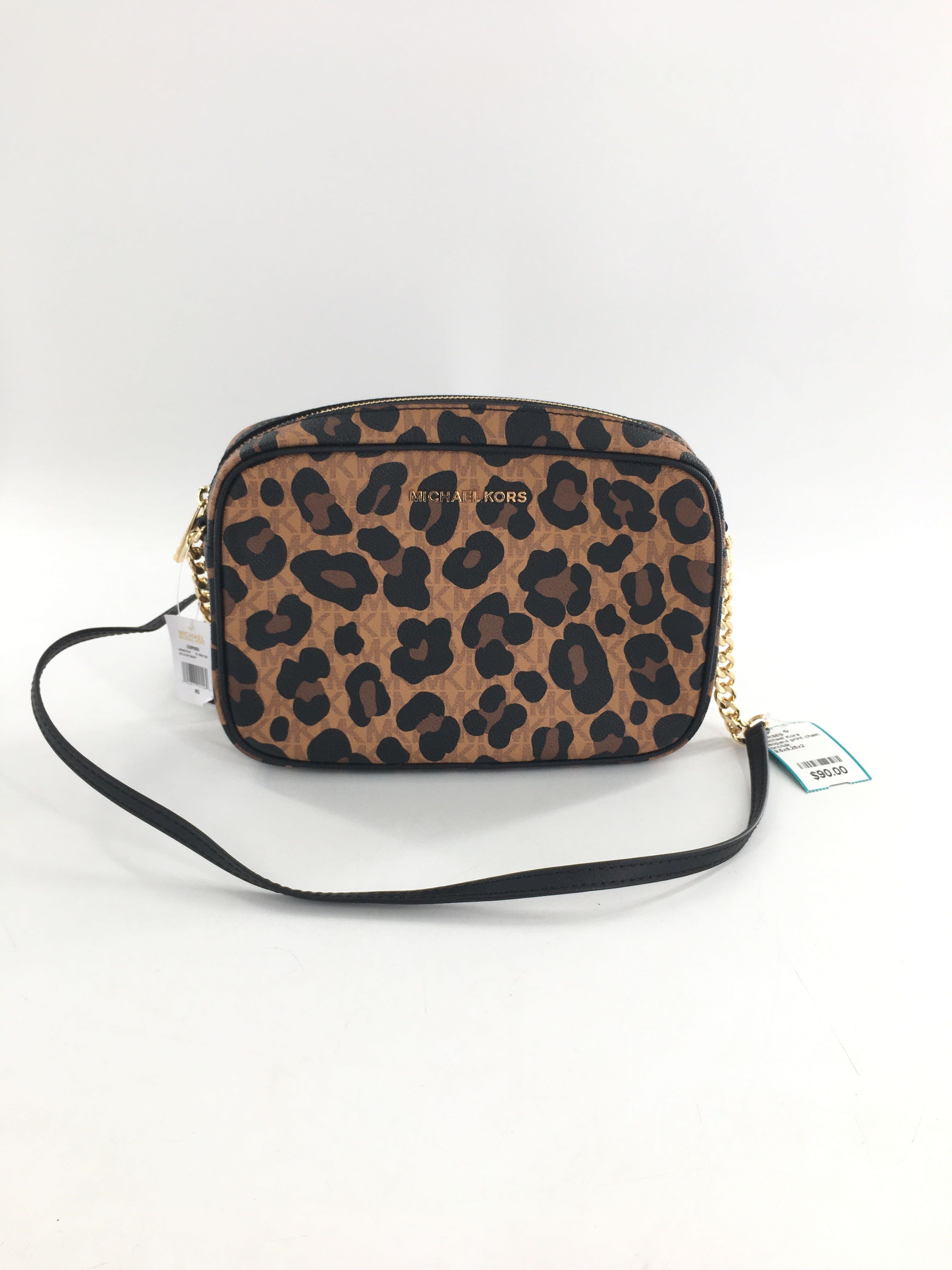 leopard print chain strap crossbody