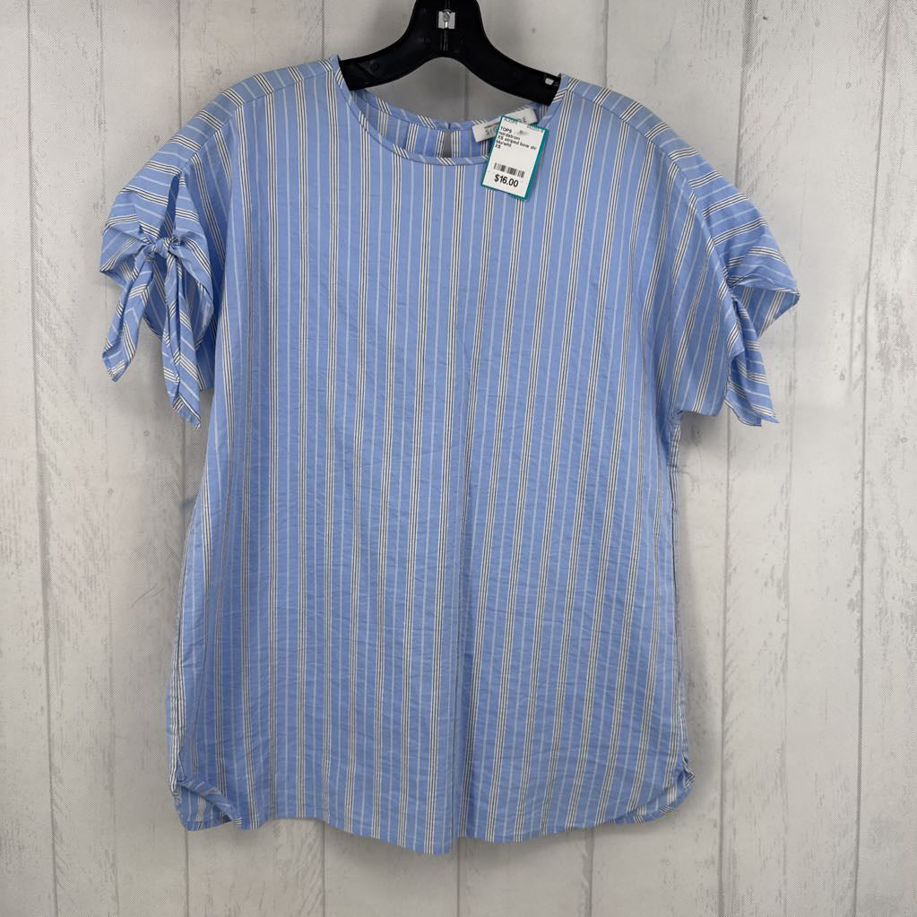 XS striped bow slv top s/s
