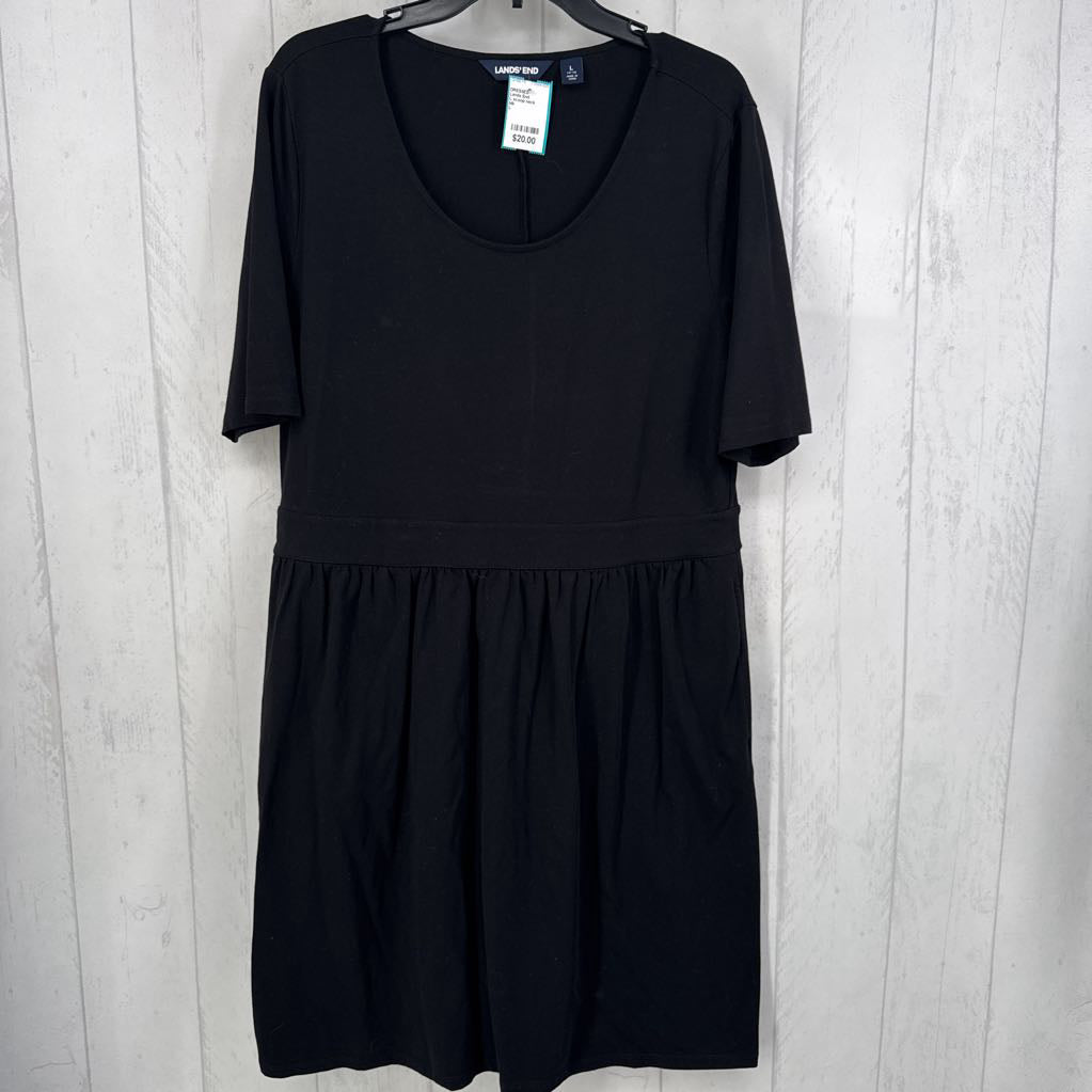L scoop neck elbow slv dress