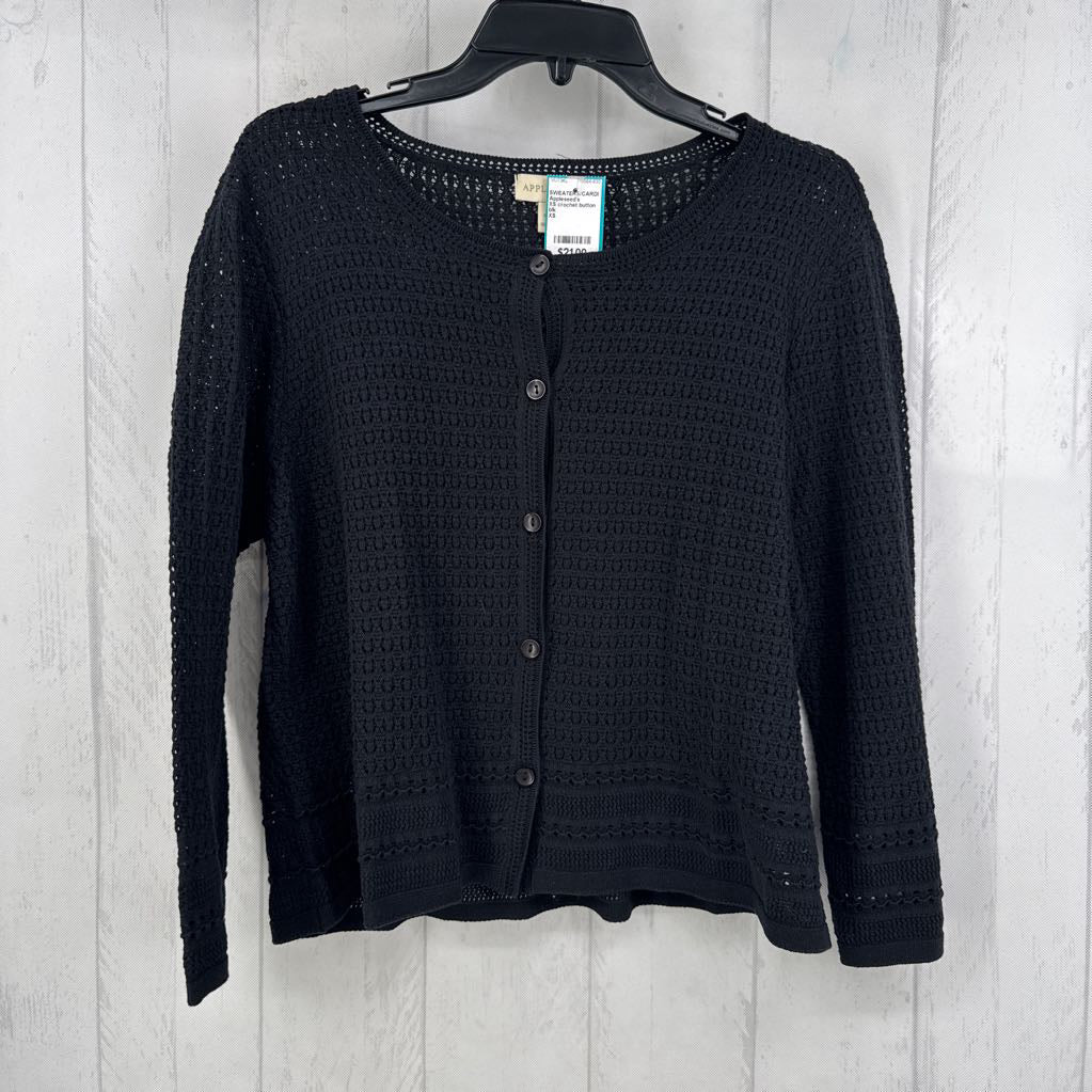 XS crochet button down cardi