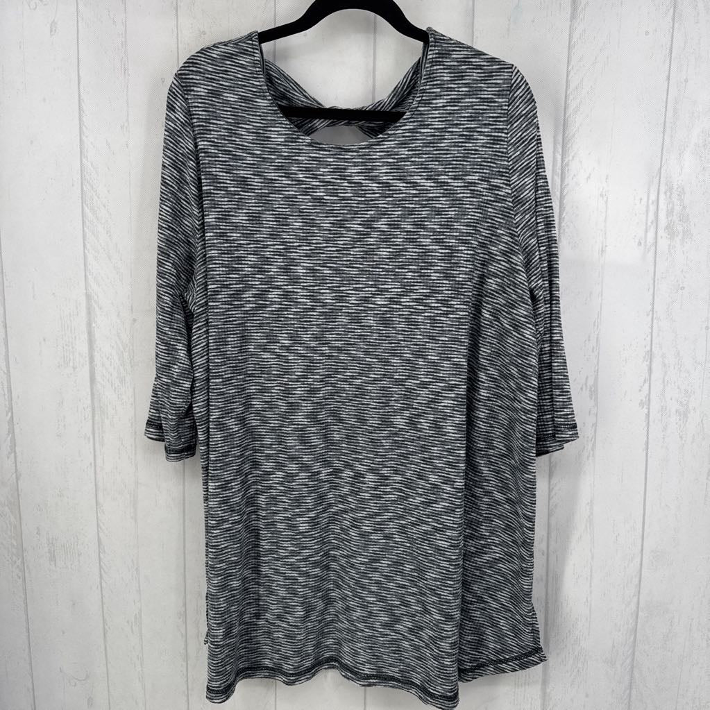 1X striped bow back 3/4 slv tunic