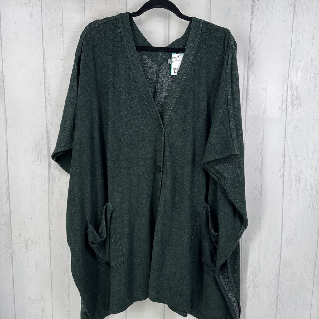 1X knit button front cardi