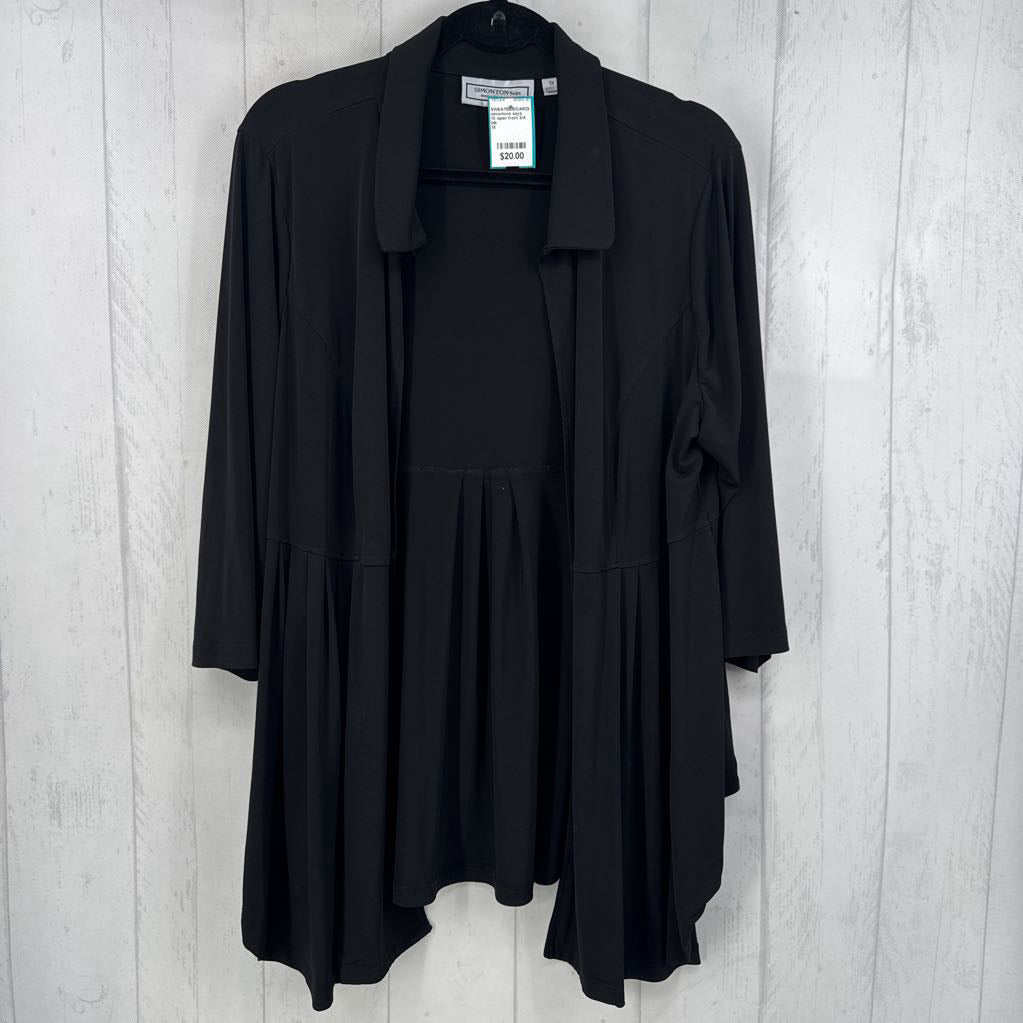 1X open front 3/4 slv peplum cardi
