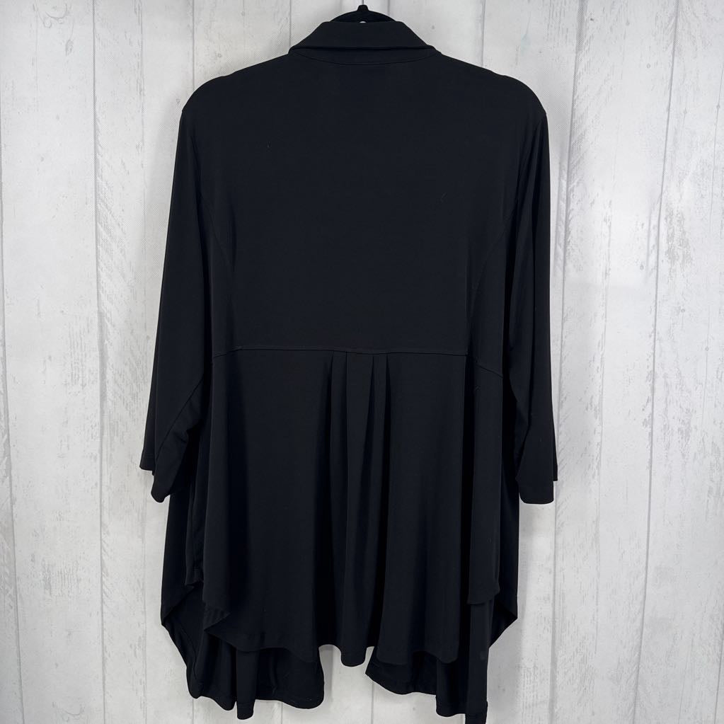 1X open front 3/4 slv peplum cardi