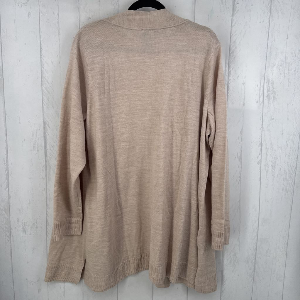 2X open front knit cardi