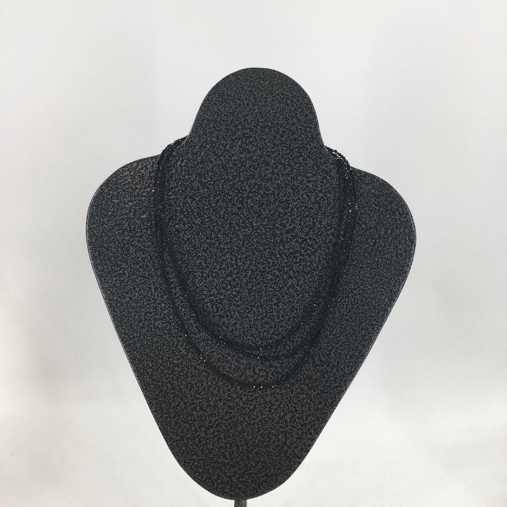 9" black crystal multi-strand necklace