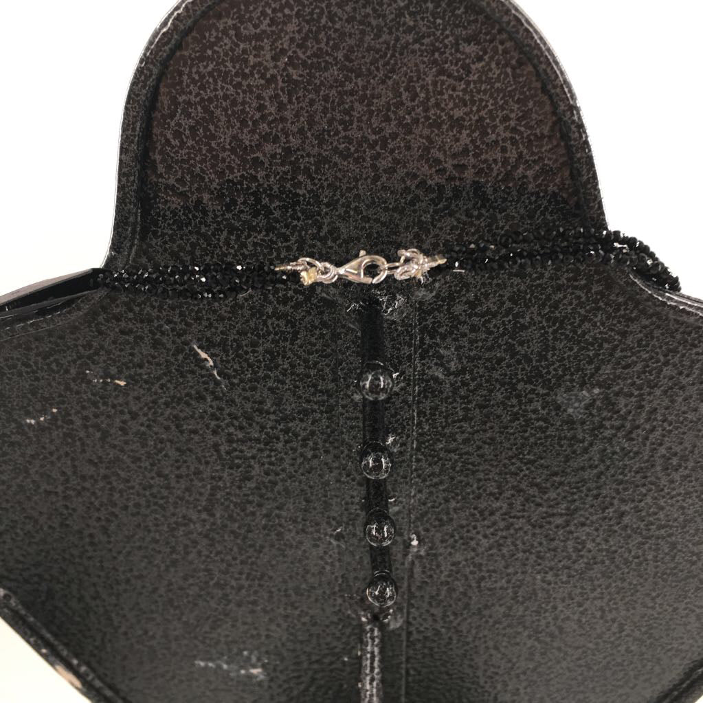 9" black crystal multi-strand necklace