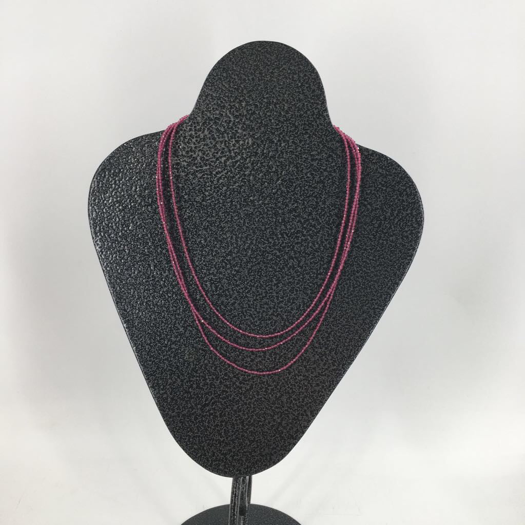 9" magenta crystal multi-strand necklace