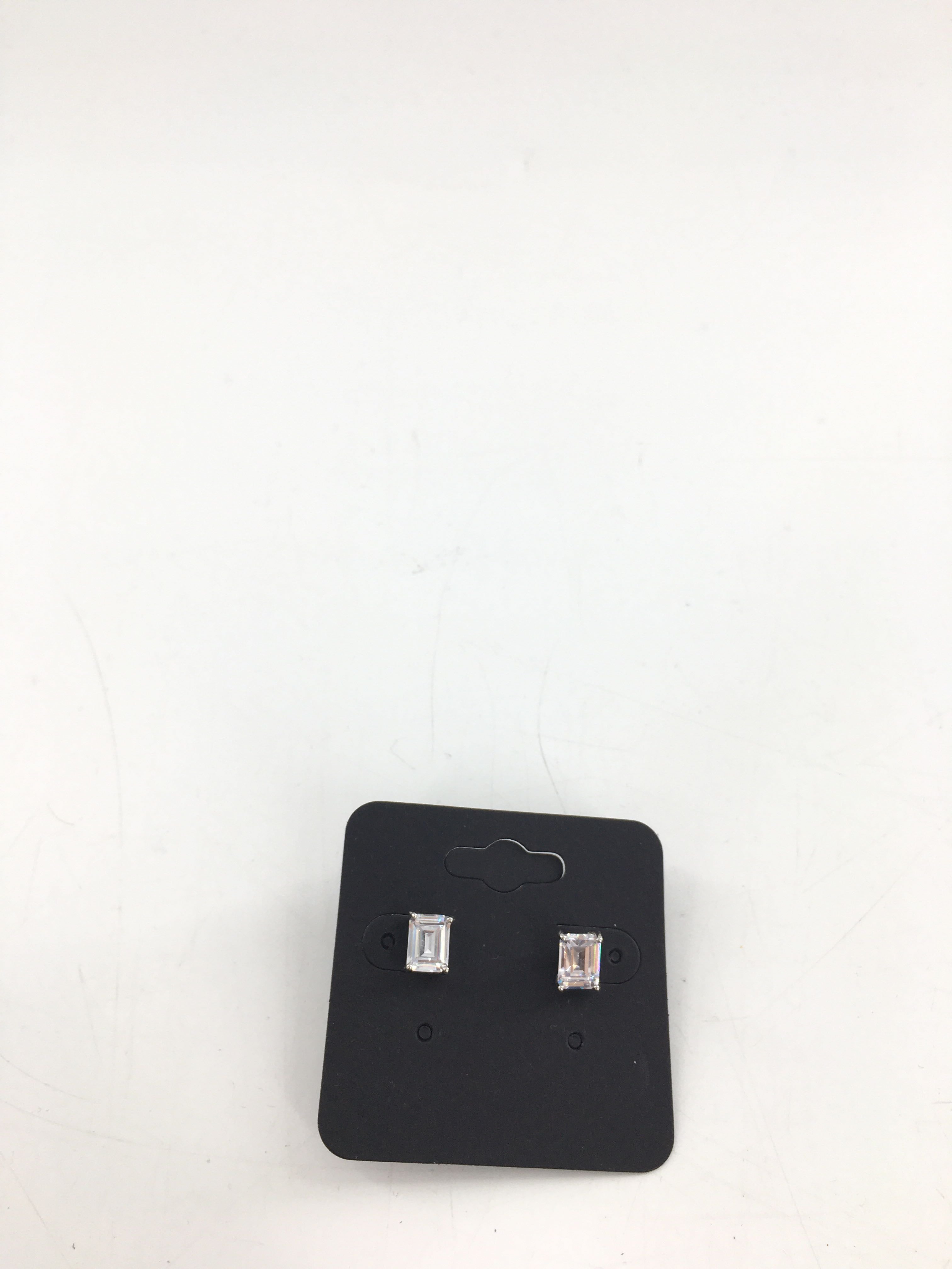 emerald cut cz earrings