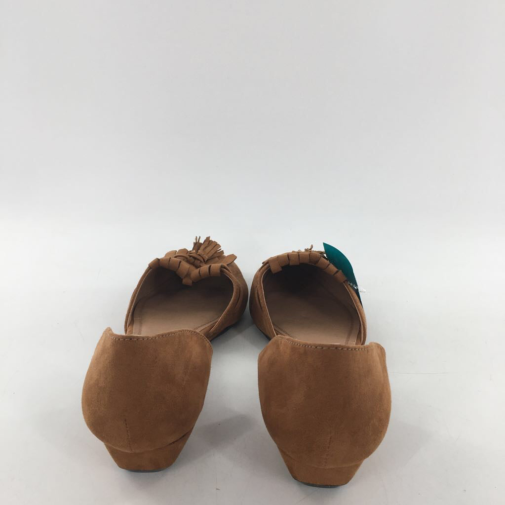 9 faux suede fringe & tassel slip-ons