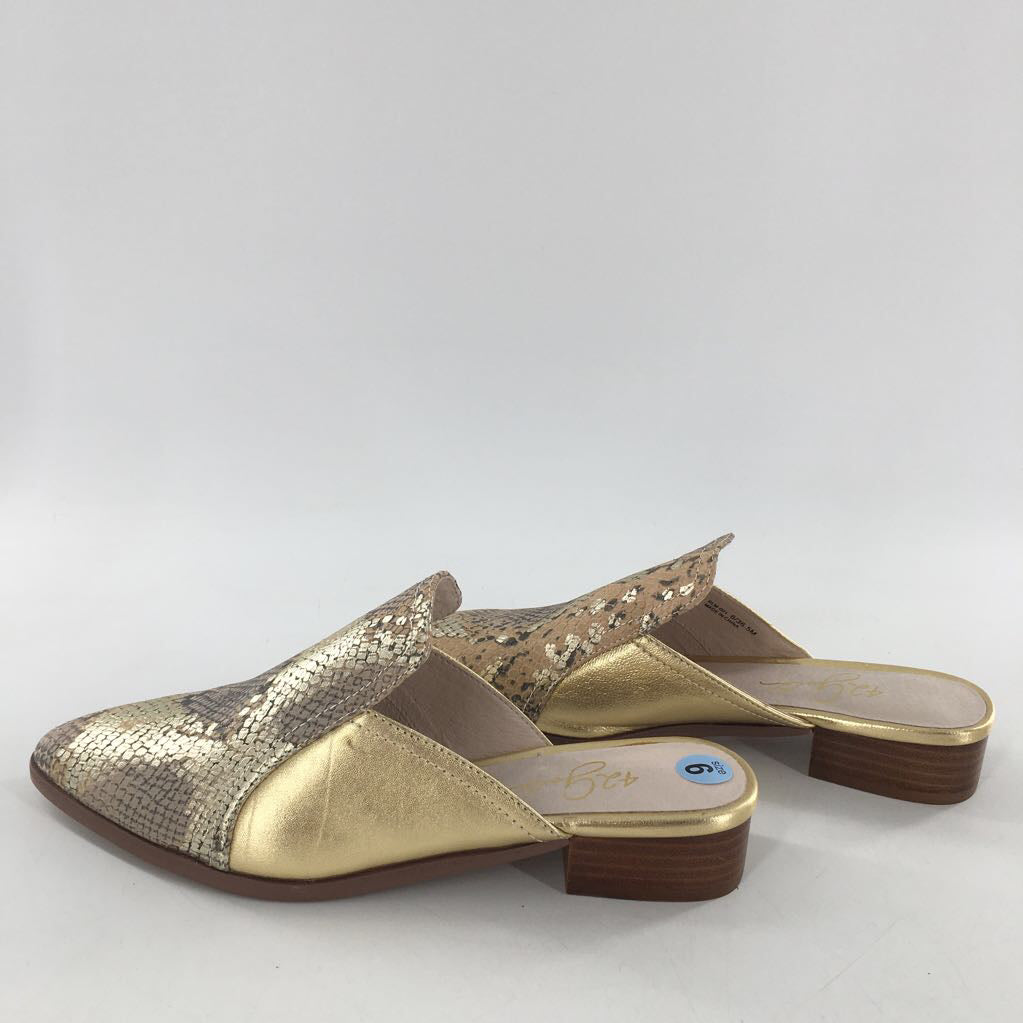 6 python metallic slip-on mules