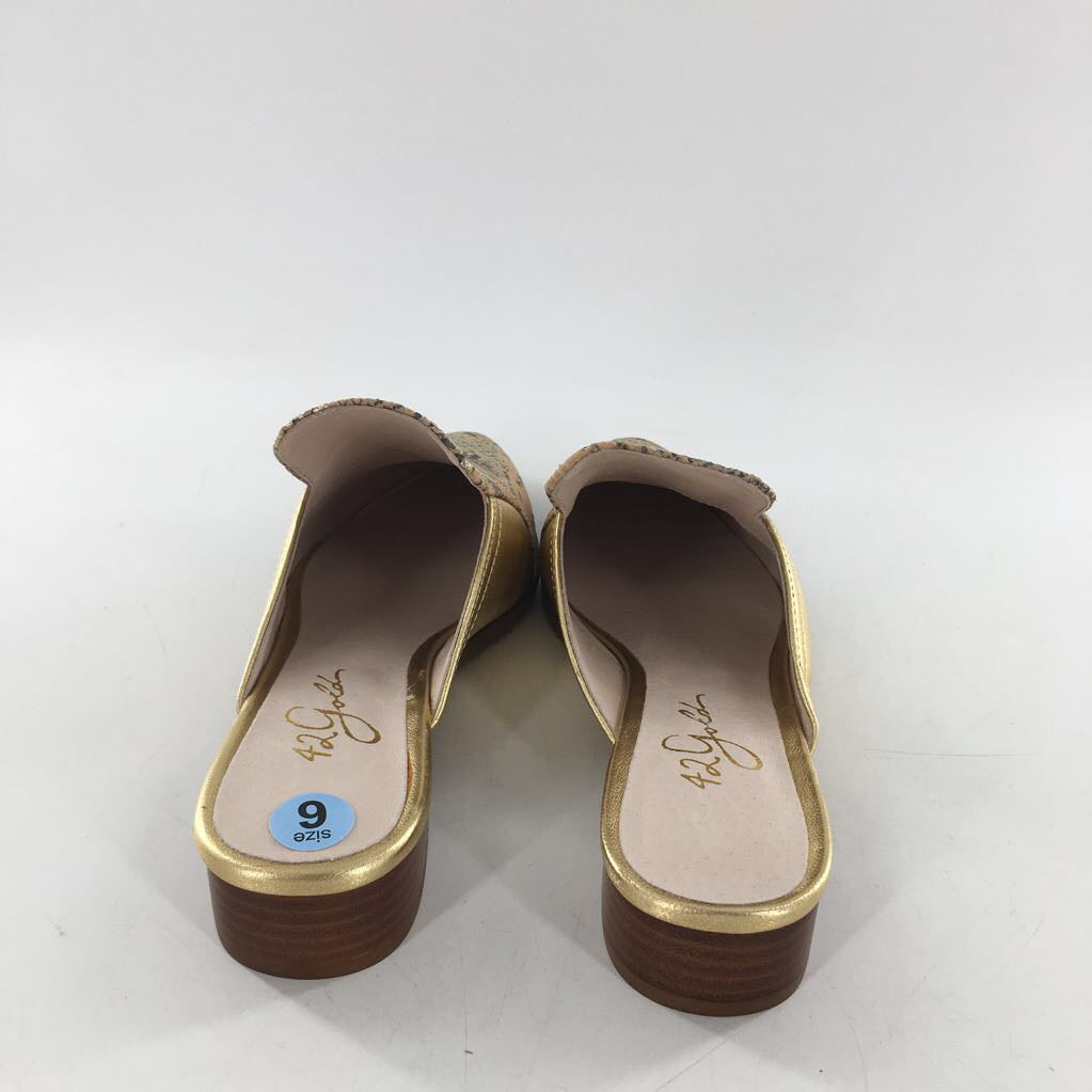 6 python metallic slip-on mules