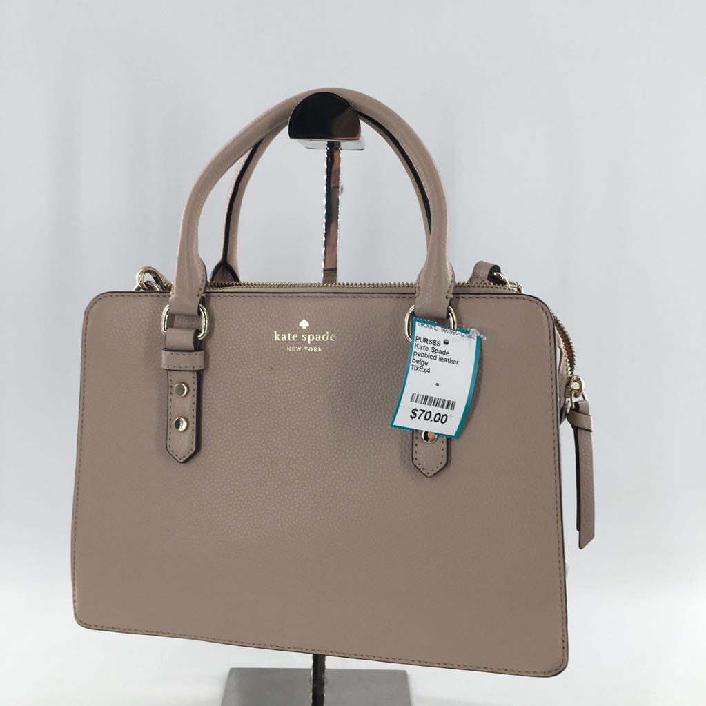 pebbled leather triple compartment satchel