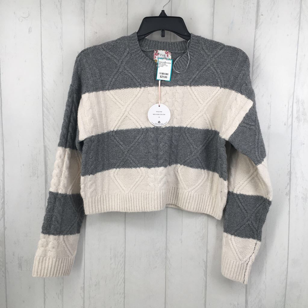M striped crop sweater