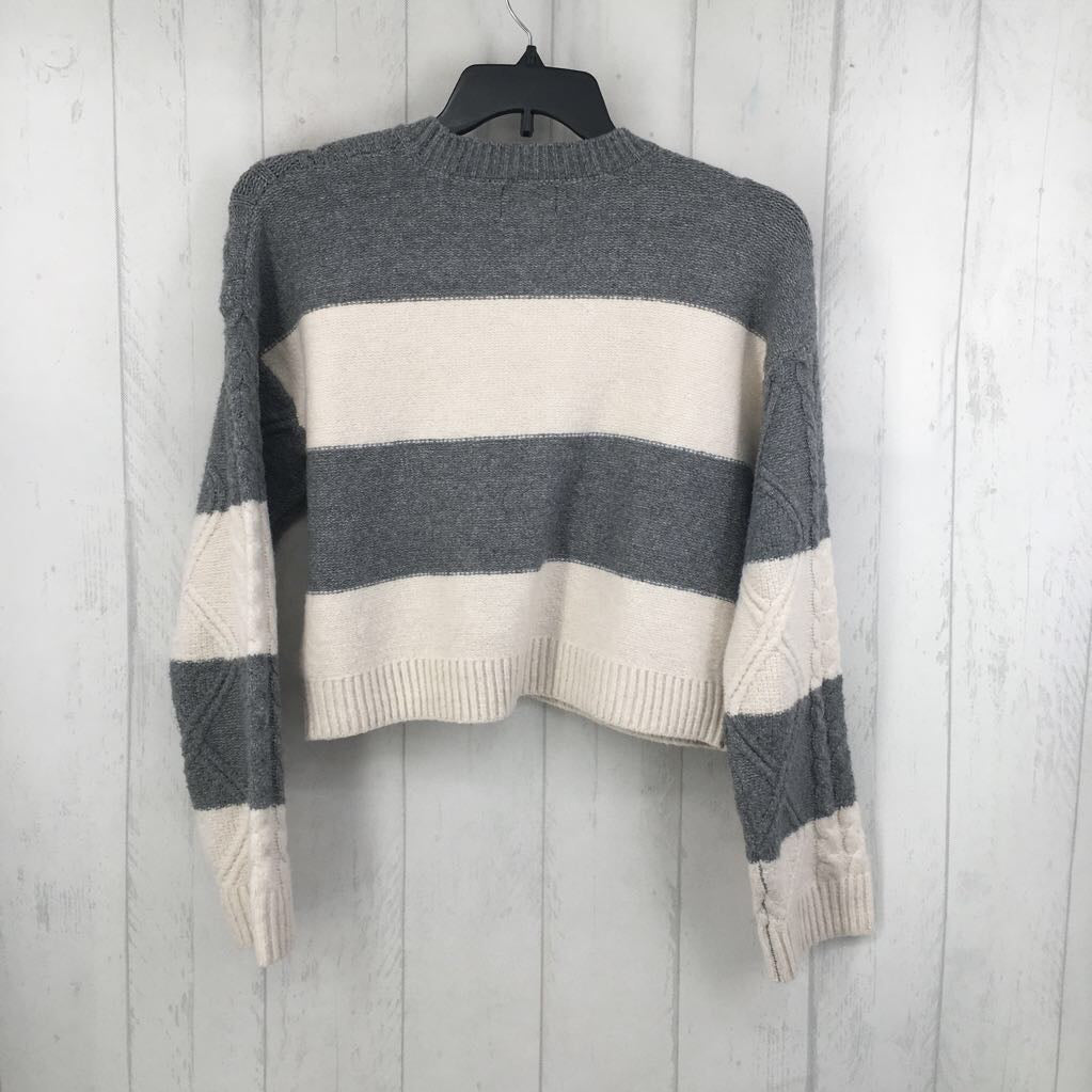M striped crop sweater