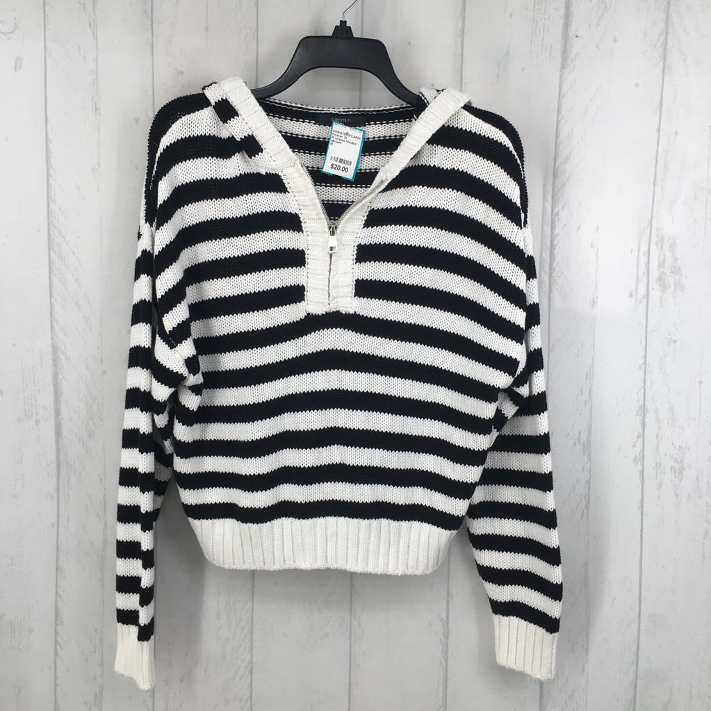 M striped hooded sweater