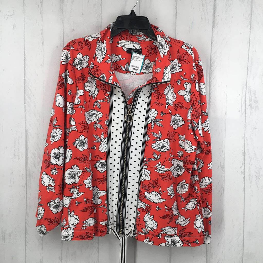 L flo print zip up sweatshirt