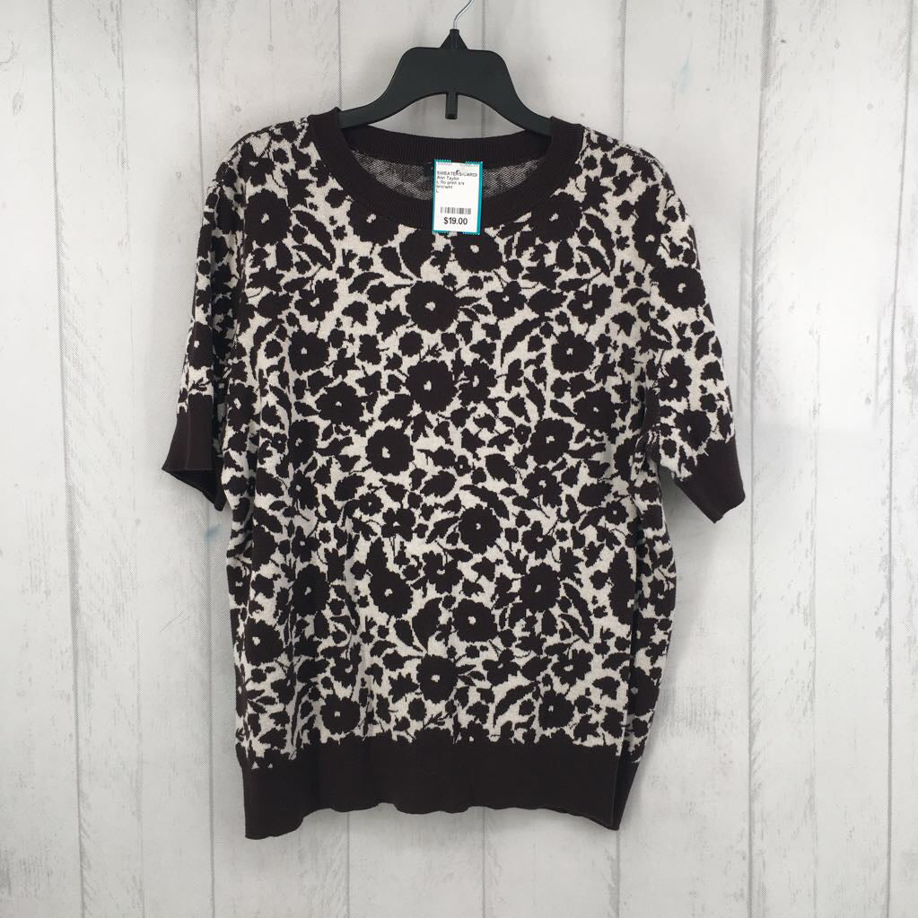 L flo print s/s sweater