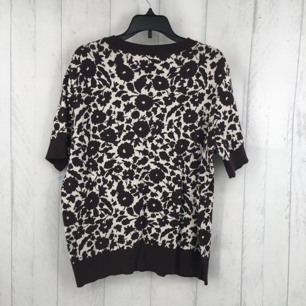 L flo print s/s sweater