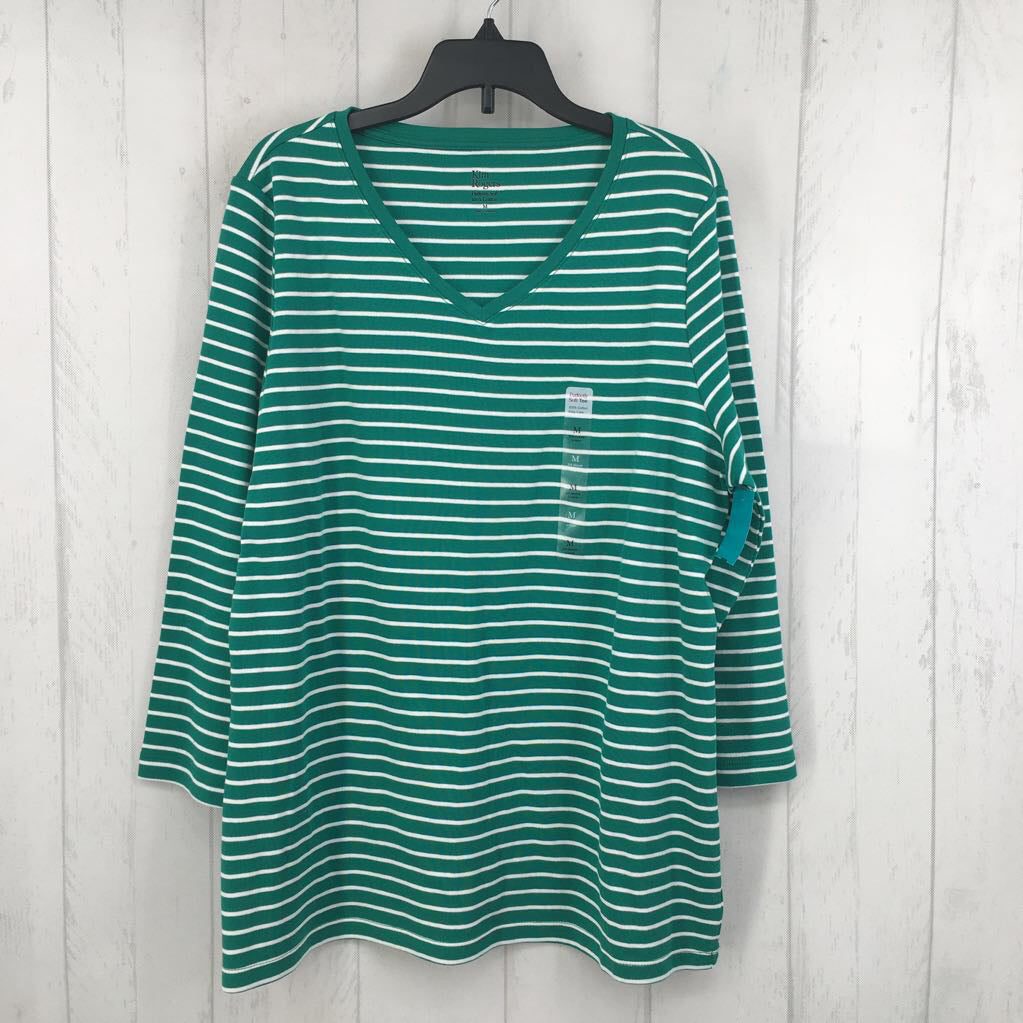 M striped v-neck s/s tee