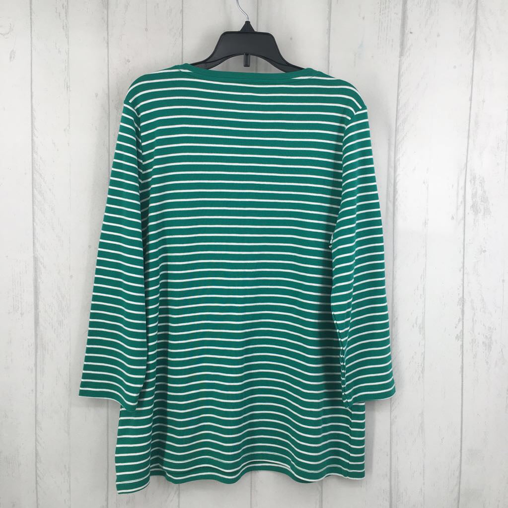 M striped v-neck s/s tee