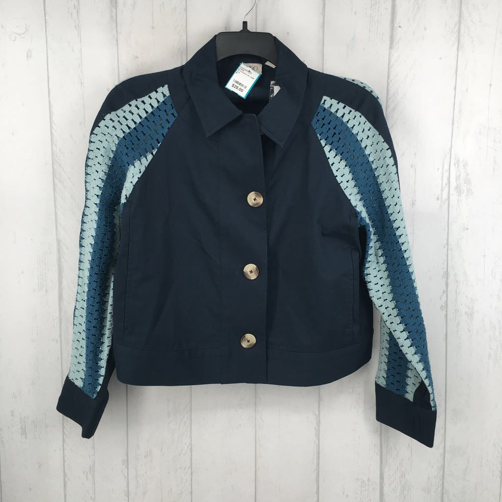 M crochet slv twill jacket
