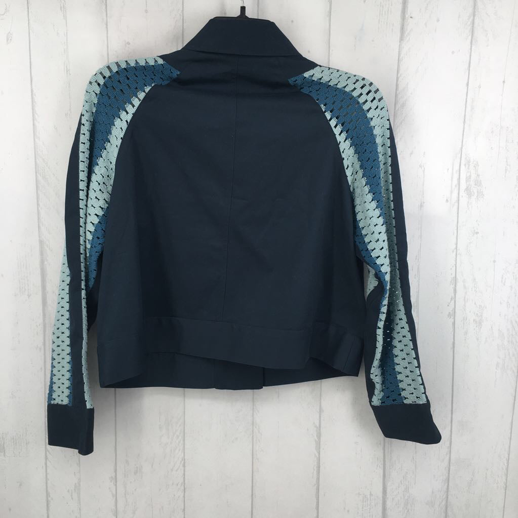M crochet slv twill jacket