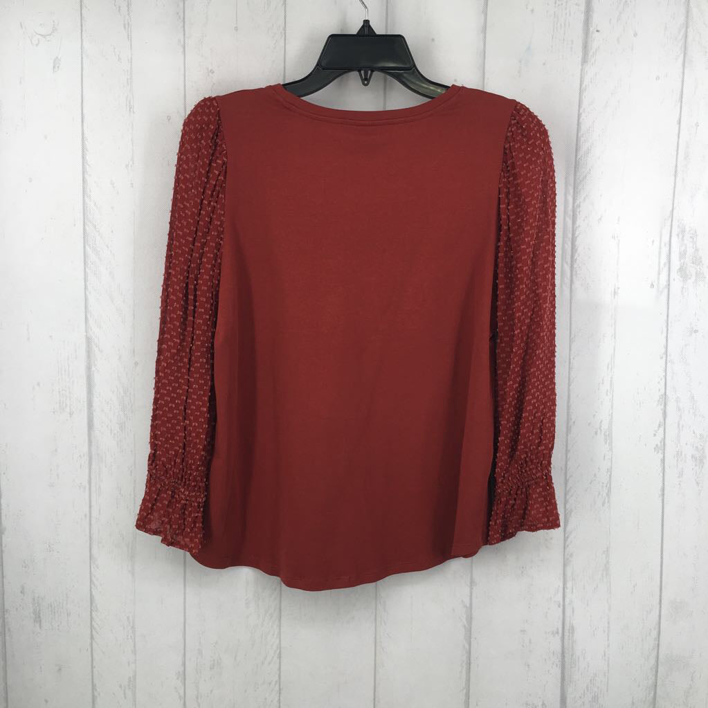 M textured slv top 3/4 slv