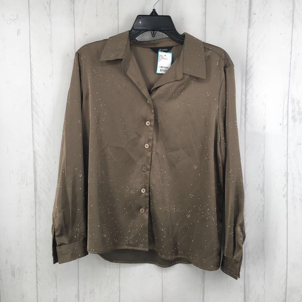 Lp embelished button down l/s top