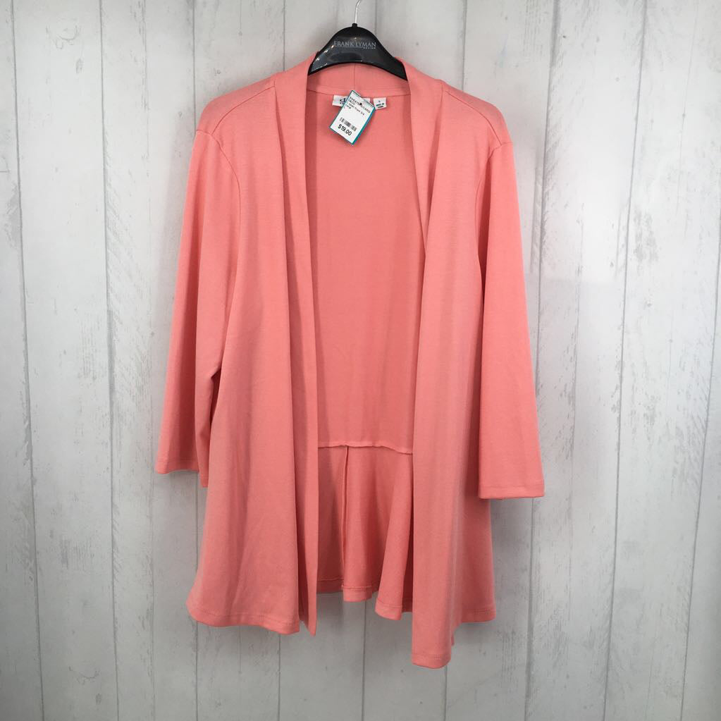 L open front 3/4 slv cardi