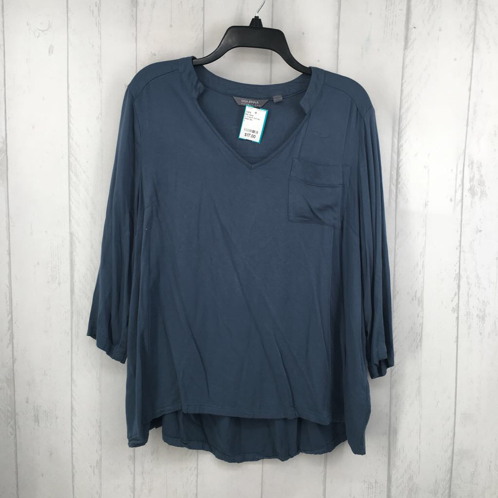 L v-neck 3/4 slv tee