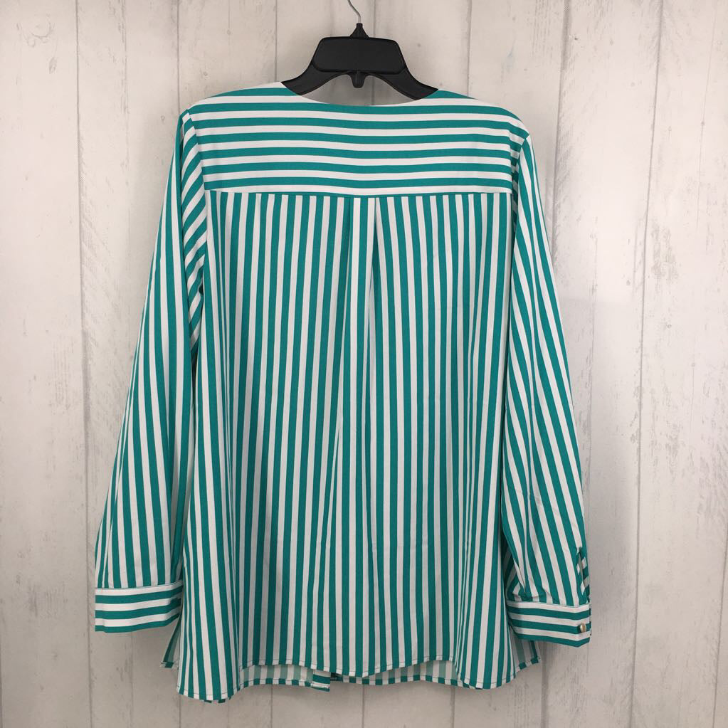 L striped button down l/s top