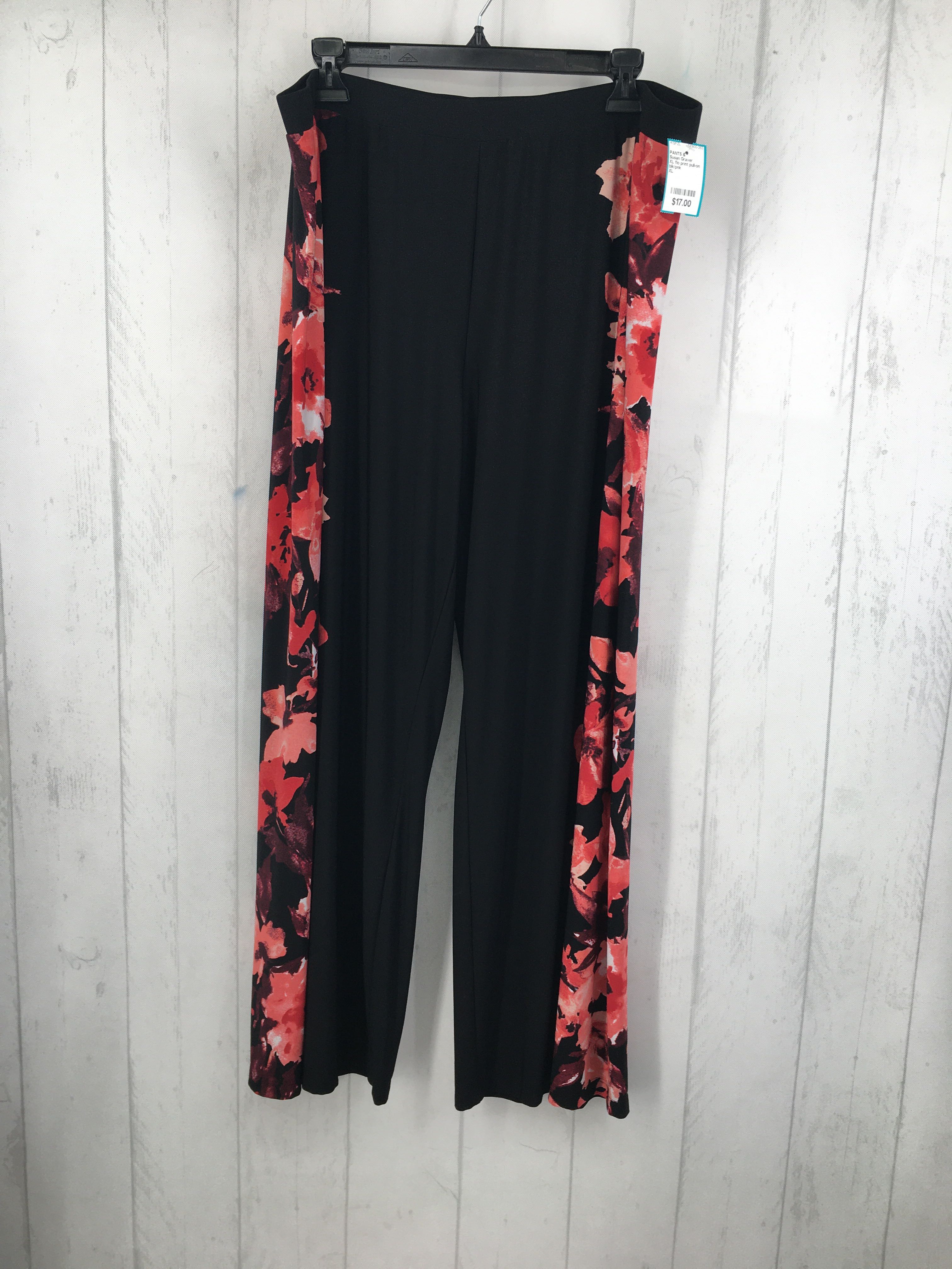 XL flo print pull-on wide leg pant
