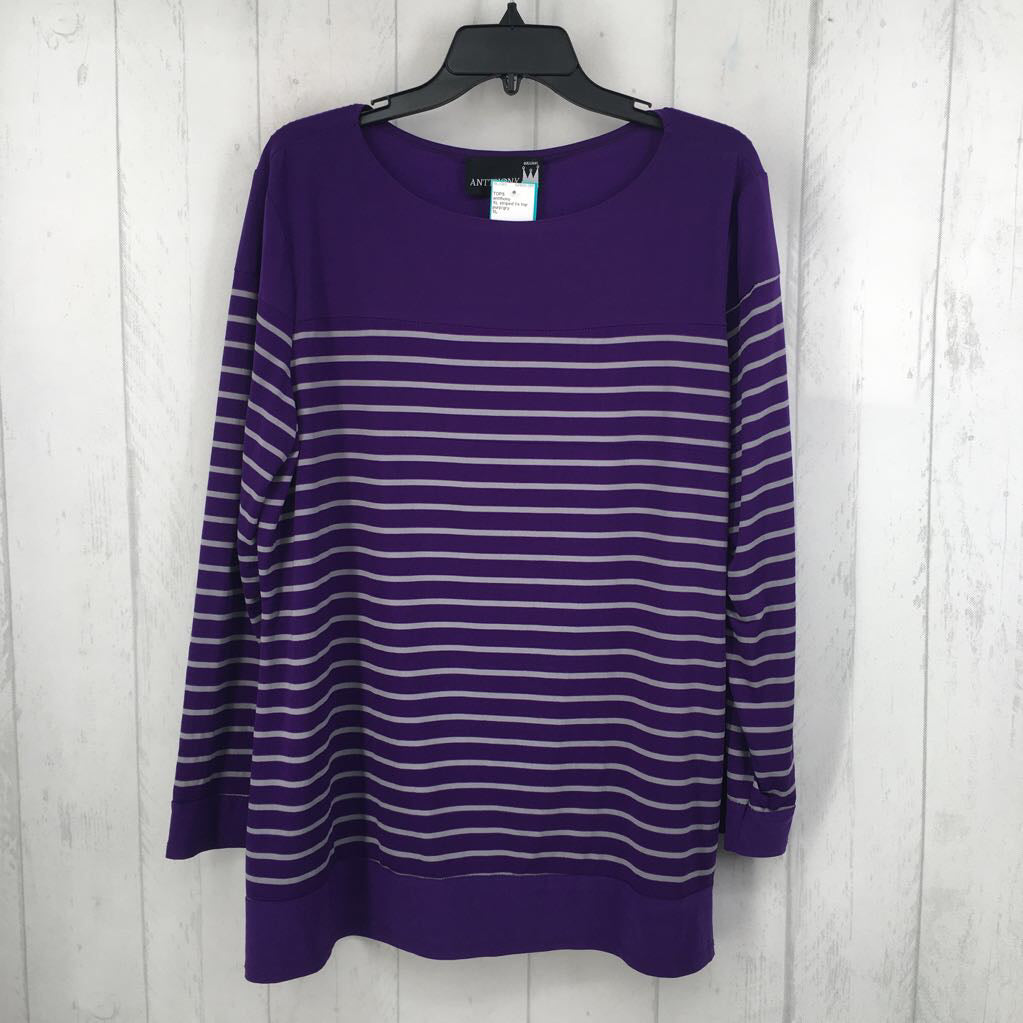 XL striped l/s top
