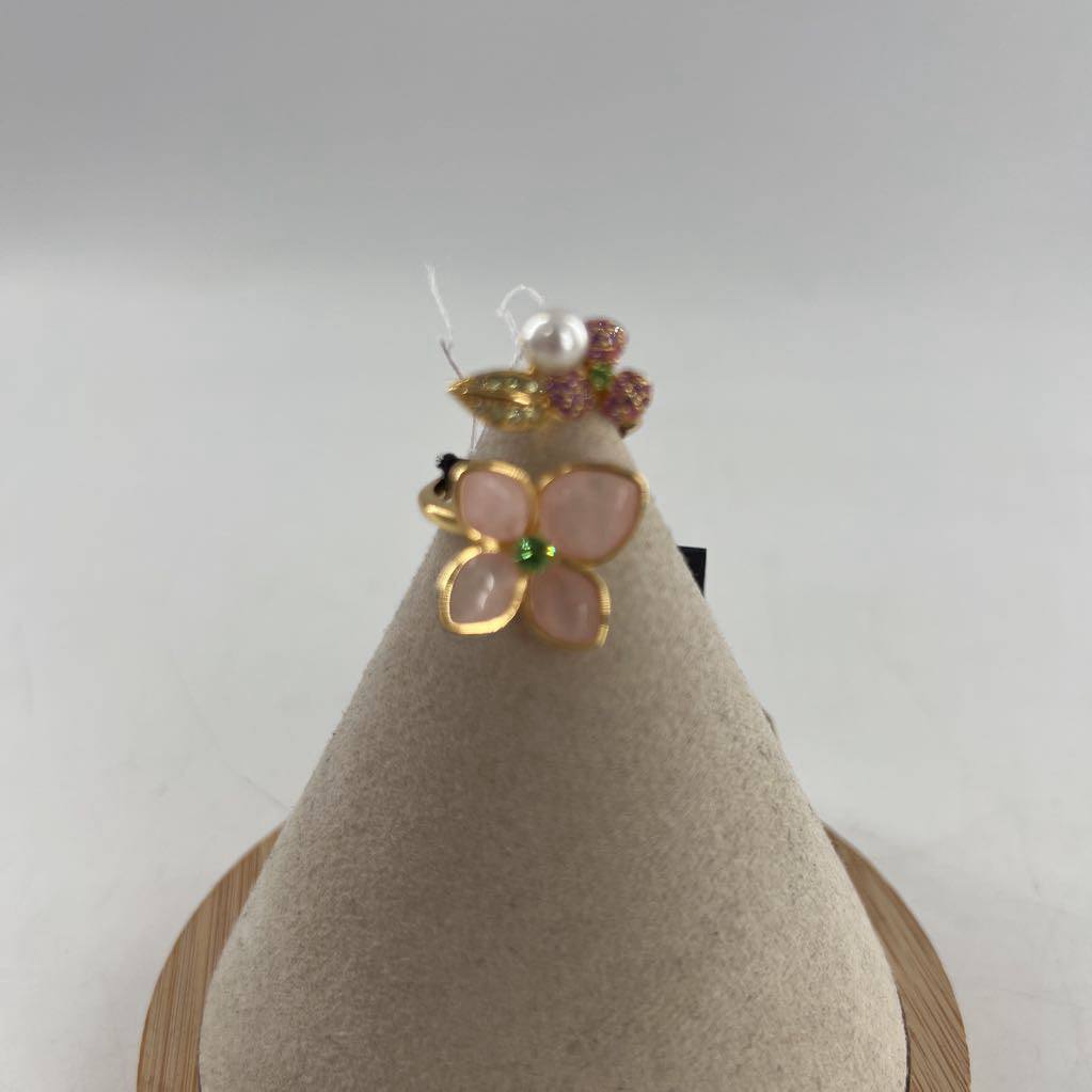 gold pastel petals ring