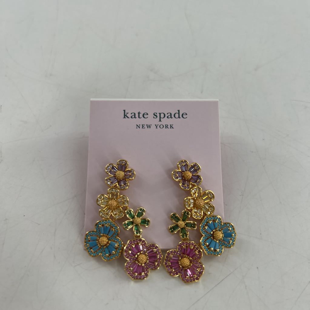 pastel flowers dangle earrings